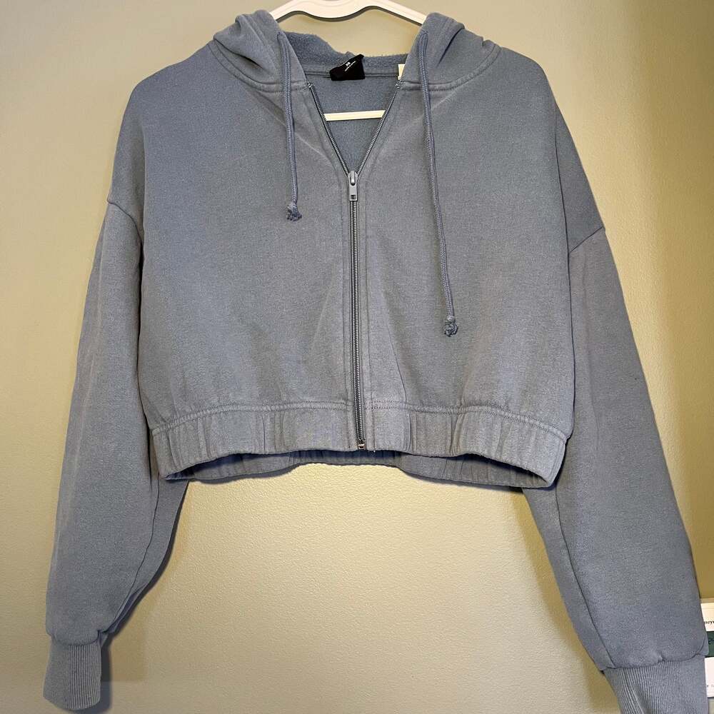 PacSun Vintage Washed Full Zip Cropped Hoodie